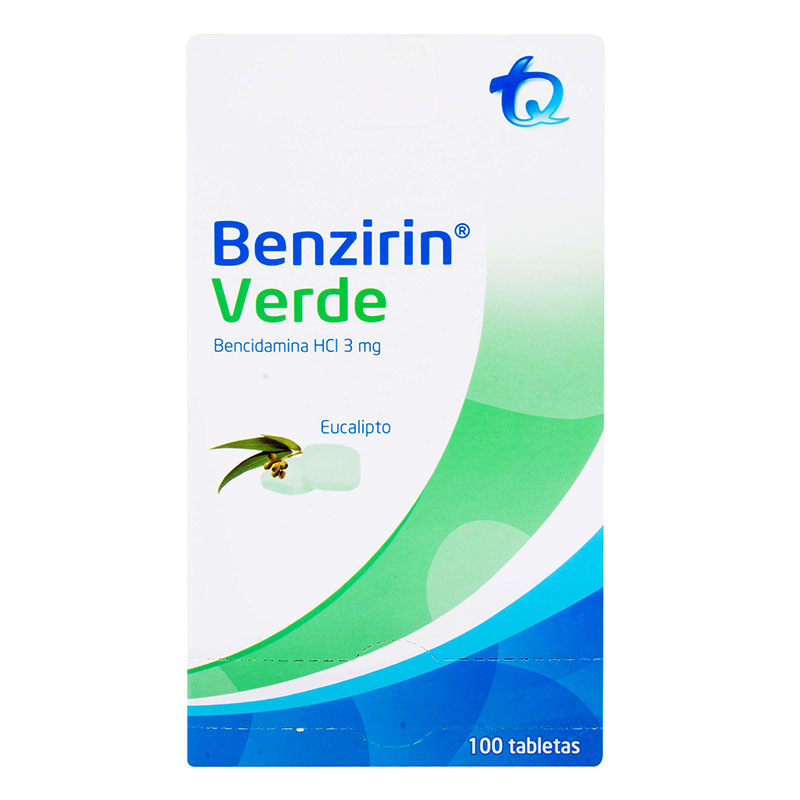 BENZIRIN VERDE EUCALIPTO 100 Tabletas Drogas Exito