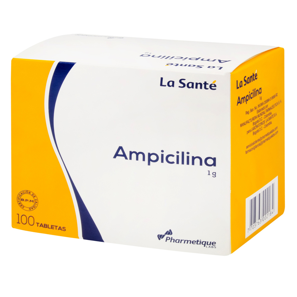 AMPICILINA 1gr LS 100 Tabletas Drogas Exito