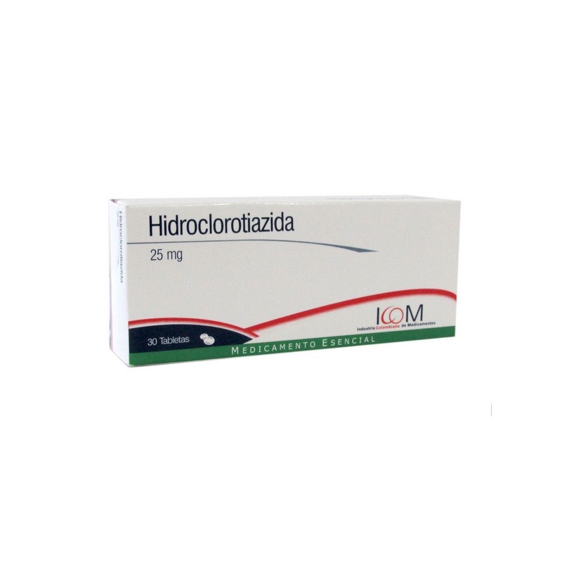 HIDROCLOROTIAZIDA 25mg IC 30 Tabletas Drogas Exito