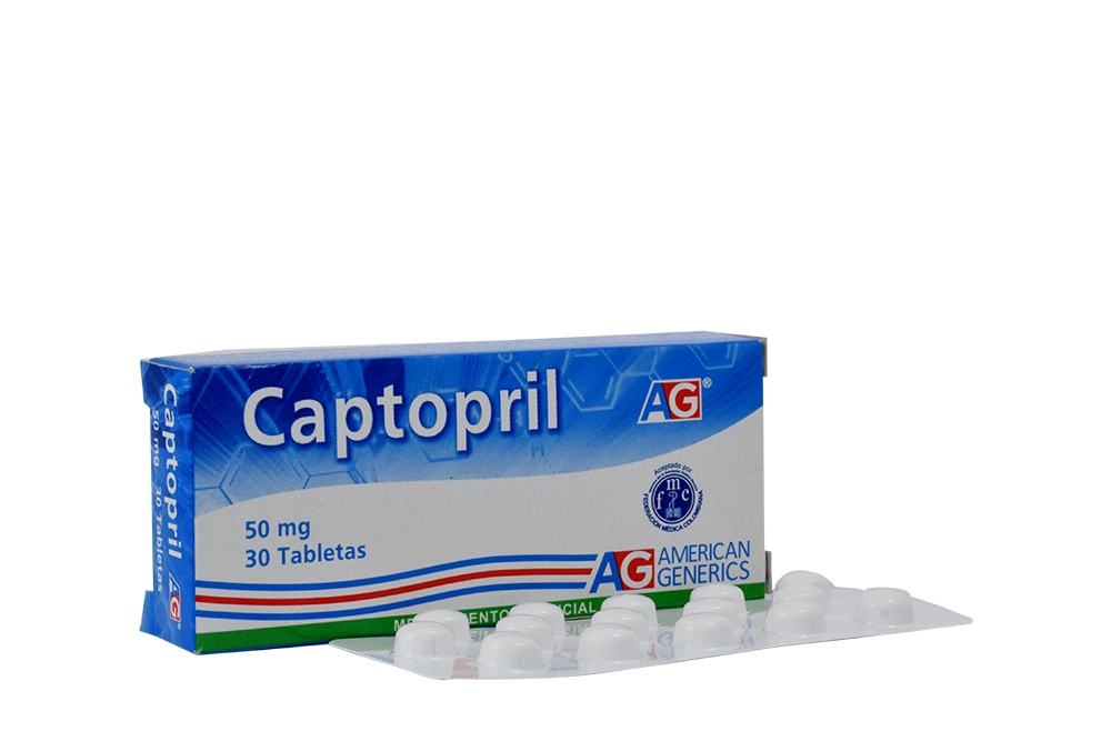 CAPTOPRIL 50mg AG 30 Tabletas Drogas Exito