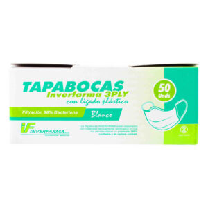 Tapabocas Des.Inver.Blanco 50Uds