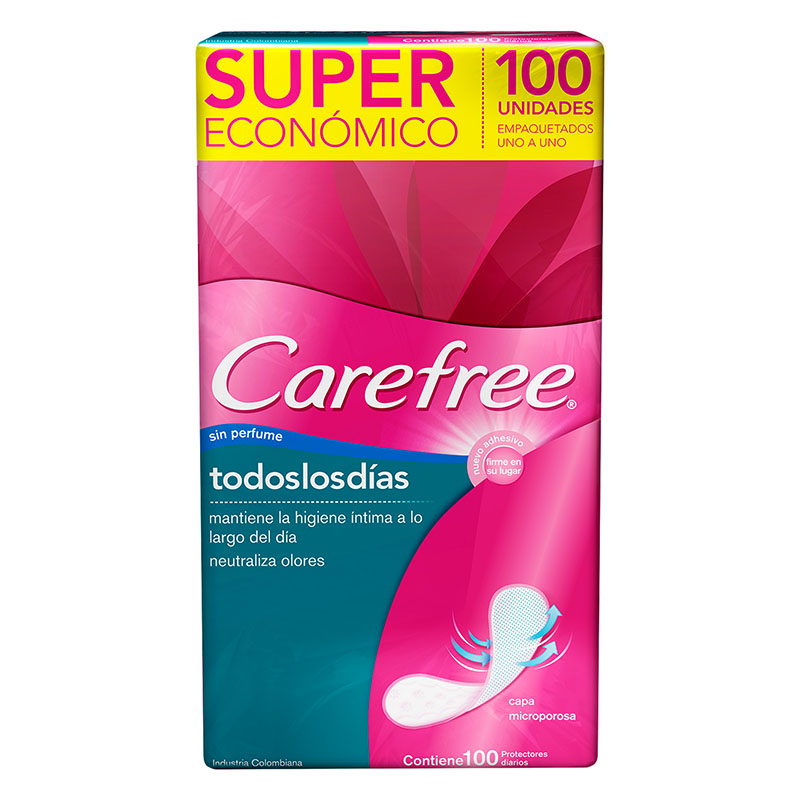 Protectores Carefree Todos Los Dias 100Uds S.P