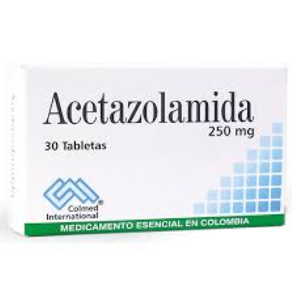 acetazolamida 250mg pc 30 tabletas