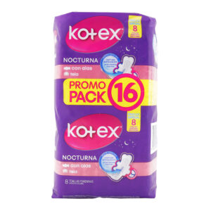 Toallas Kotex Nocturna Tela 8Uds X 2 Pack