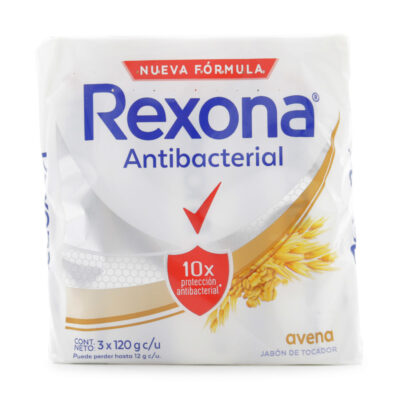 Jabón REXONA Antibacterial Avena 120gr 3Uds