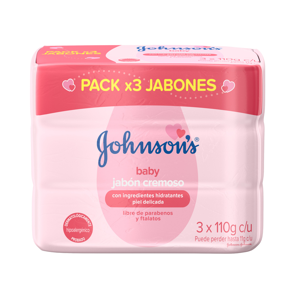 3 Jabones J&J BABY Humectante 110gr
