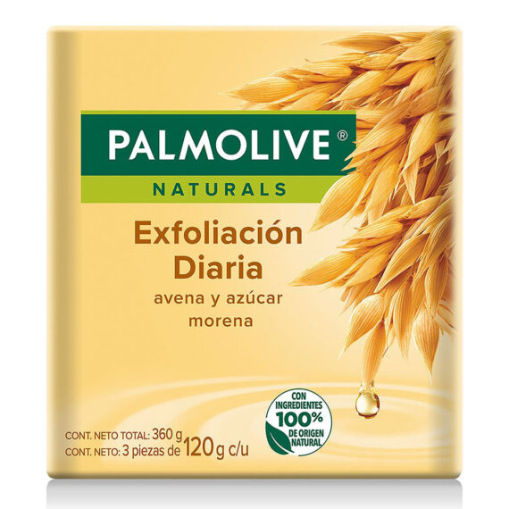 3 Jabones PALMOLIVE Avena Y AZUCAR 120gr