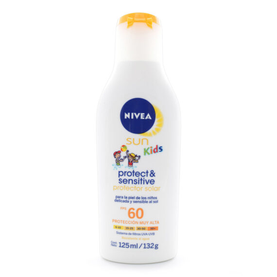 Bloqueador NIVEA SUN FPS 60 KIDS SENSIT.125mL