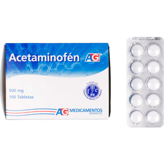 ACETAMINOFEN 500mg AG 100 Tabletas