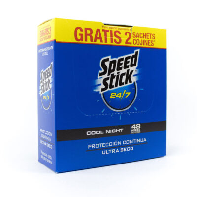 desodorante speed stick gel 24/7 cool night 18 sobres