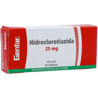 hidroclorotiazida 25mg gf 30 tabletas