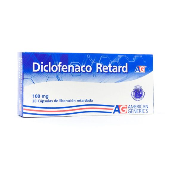 diclofenaco ret 100mg ag 20 capsulas