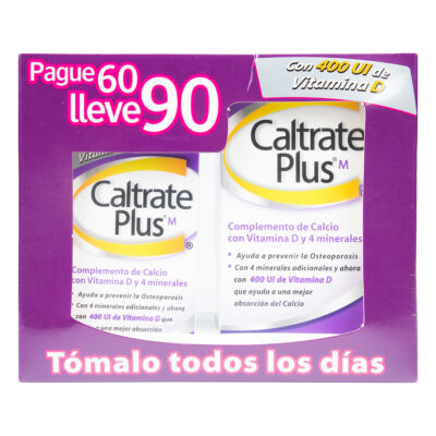 caltrate plus 60 tabletas + 30 tabletas