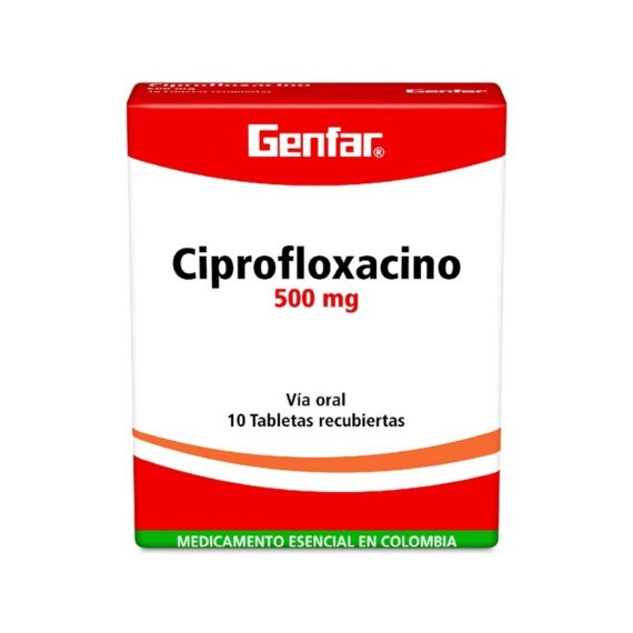 CIPROFLOXACINA 500mg GF 10 Tabletas