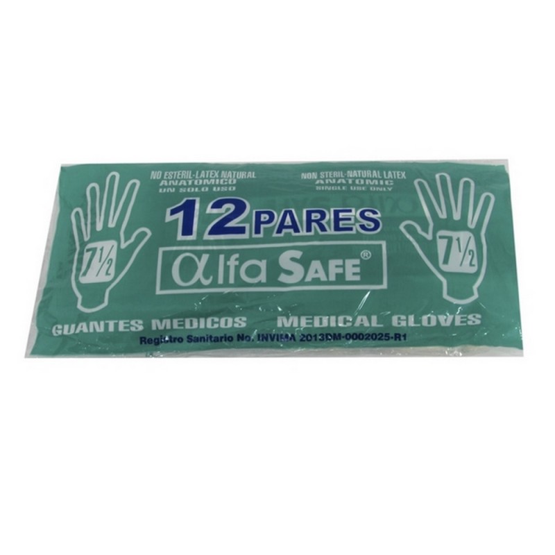 Guante Cirugia Alfa 7 1/2 12Uds
