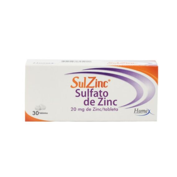 sulzinc 20mg 30 tabletas