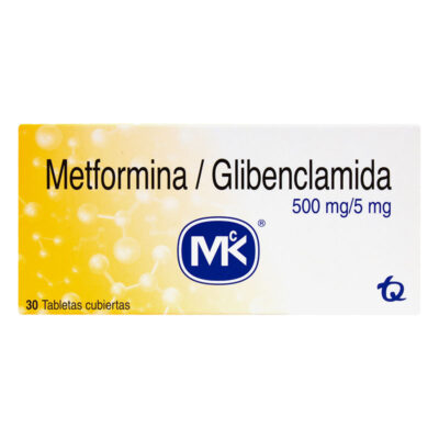metformina+glib.500/5mg w 30 tabletas
