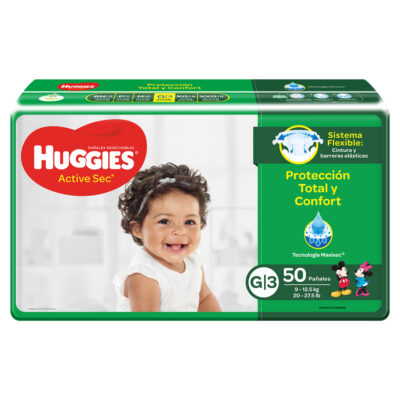 huggies active sec 3/g 50uds