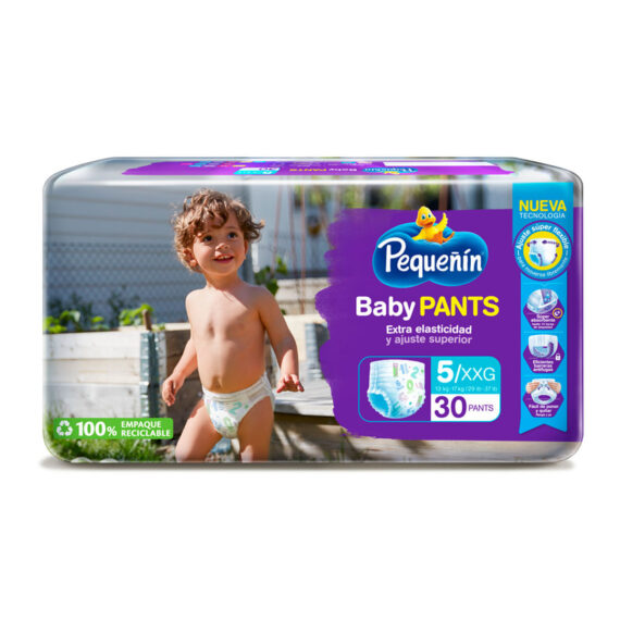 pañales pequeÑin baby pants 5/xxg 30ud