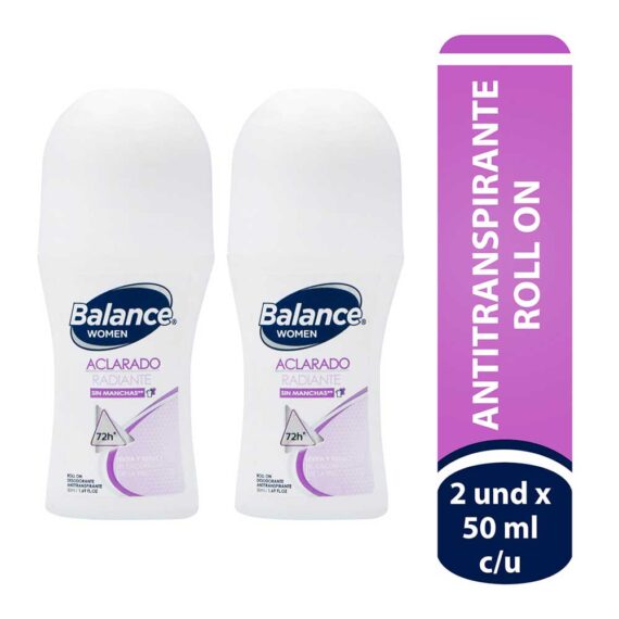 desodorante balance rollon aclarado 50ml m x2