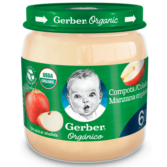 compota gerber organic manzana 113gr.