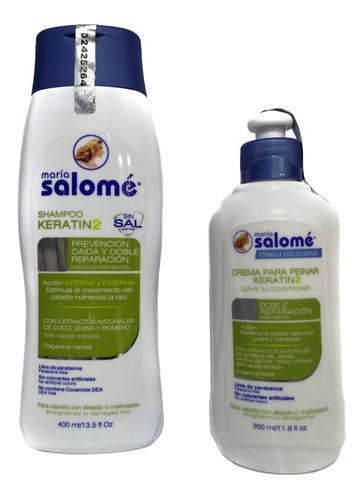 shampoo keratin 2 s.sal 400ml+crema pei 350ml