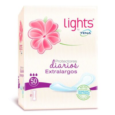protectores lights by tena extralargo 50uds