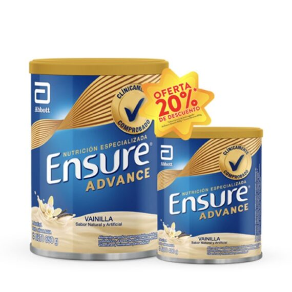 ensure advance vainilla 850gr+ens 400gr aho 20%