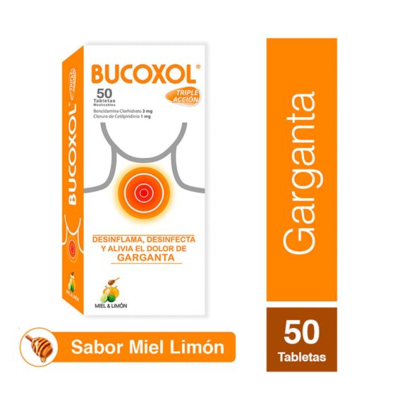 bucoxol triple acción miel limón 50 tabletas