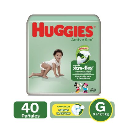 pañales huggies active sec 3/g 40uds