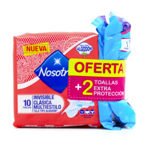 Toallas Nosotras Invisible Multiestilo X 10 Uds + 2 Toallas