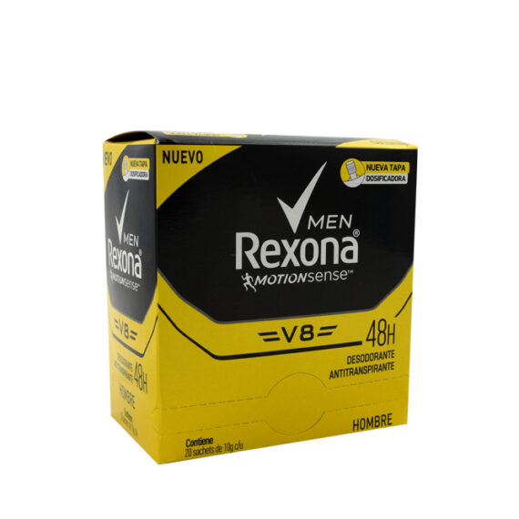 desodorante rexona v8 10gr 20 sobres