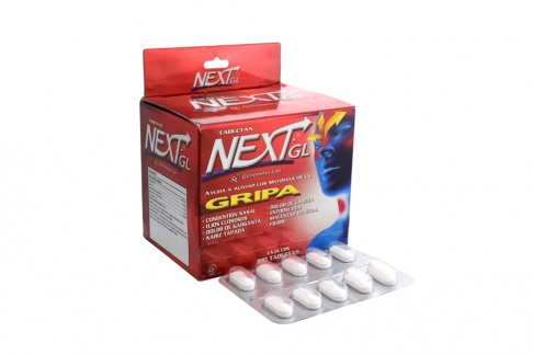 next gel 500/25/5/4 mg 100 tabletas
