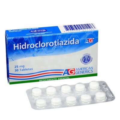hidroclorotiazida 25mg ag 30 tabletas
