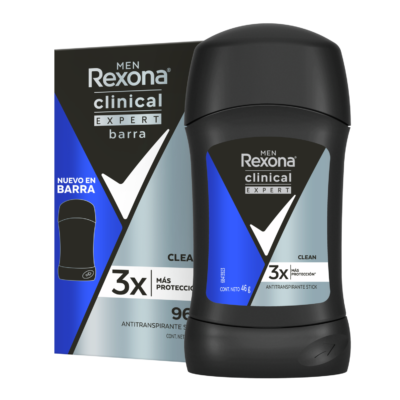 desodorante rexona clinical expert stick clean 46g h