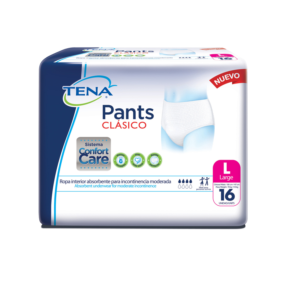 TENA PANTS CLASICO LARGE 16 UND