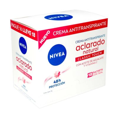 Desodorante NIVEA Aclarado Natural M.P 16 LL 18 Sobres 9gr