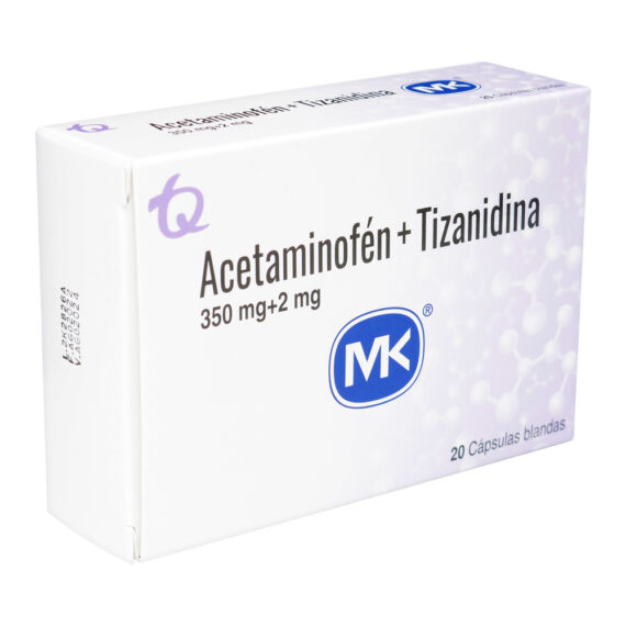 acetaminofen/tizanidina 350/2mg 20caps