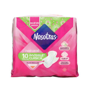 Toallas NOSOTRAS NATURAL INVISIBLE Clasica Tela 10Unds