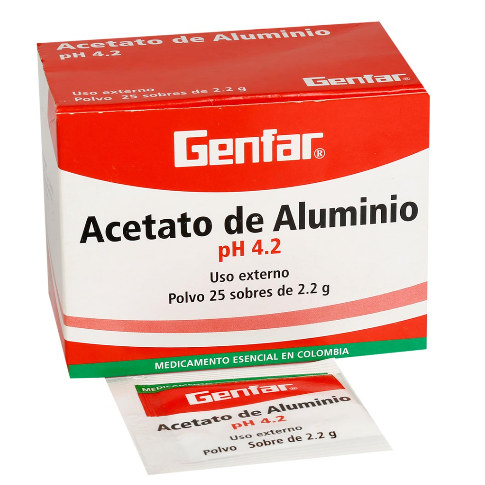 Acetato De Aluminio Gf 25 Sobres