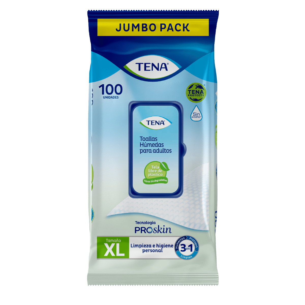 Toallas Húmedas Tena 3En1 100 Unds