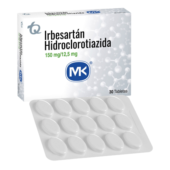 IRBESARTAN/HCL 150/12.5mg 30 Tabletas