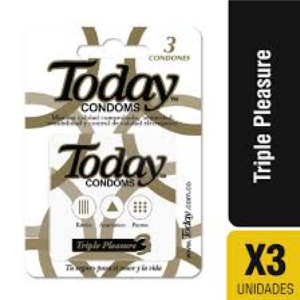 Condones TODAY TRIPLE PLEASURE 3 Unds