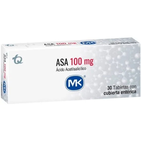 asa 100mg mk 30 tabletas