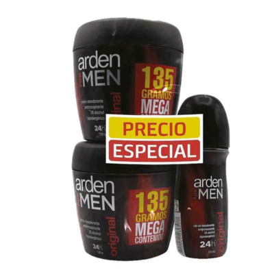 2 desodorantes afm original crema 135gr + mini rollon 30ml