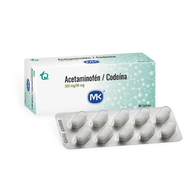 acetaminofen/codeina 325/30mg mk 30 tabletas
