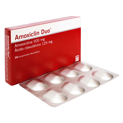 amoxiclin duo 500mg/125mg 16 tabletas recubiertas