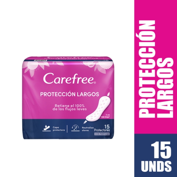 protectores diarios carefree largos 15 unds
