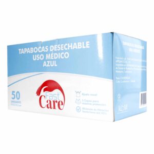 TAPABOCAS AZUL FAST CARE 50 UND ICOM